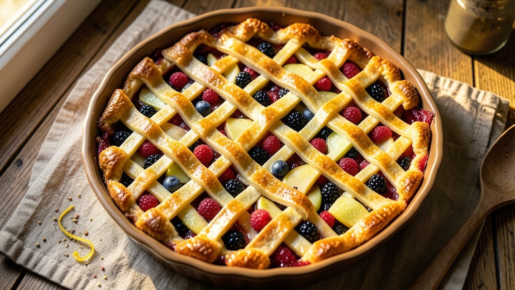 Apple and Mixed Berry Pie Recipe: Layered Fruit Symphony With Foil-Sealed Crust