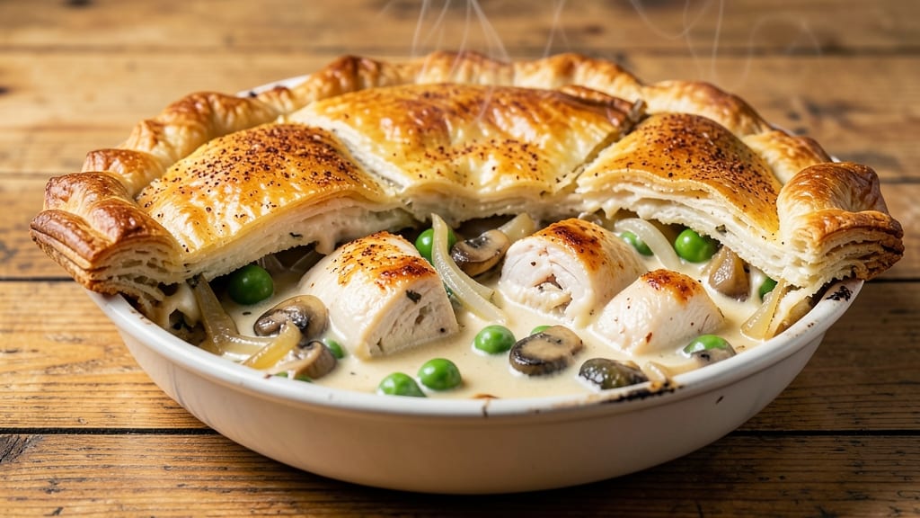 Chicken Pot Pie Recipe in 13x9 Pan: Flaky Crust, Foil-Sealed Gravy Magic