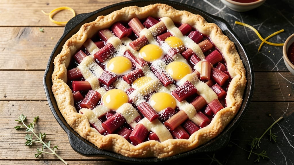 Rhubarb Pie With Eggs Recipe: Custardy Center That Cuts Like Butter