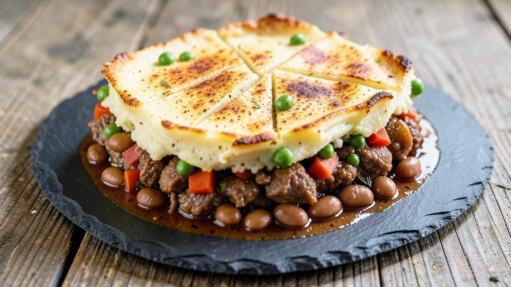Shepherd's Pie Recipe with Baked Beans: Smoky Gravy and Mashed Potato Crust Comfort