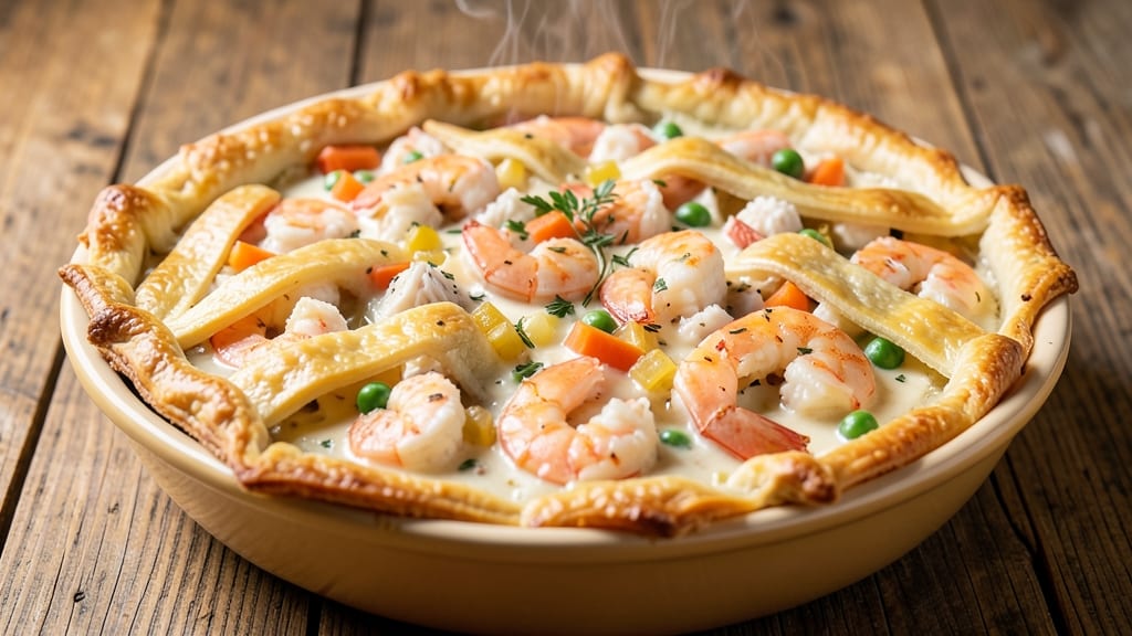 Shrimp and Crab Pot Pie Recipe: Luxurious Seafood Filling in Flaky Crust