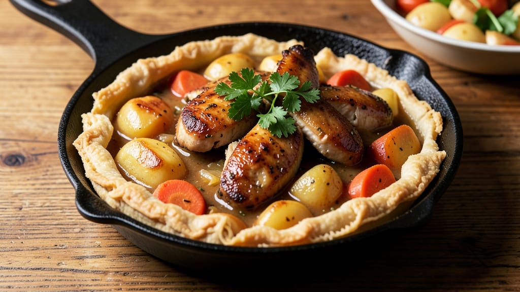 Chicken Pot Pie Recipe No Cream: Flaky Crust With Savory Gravy and Tender Chicken