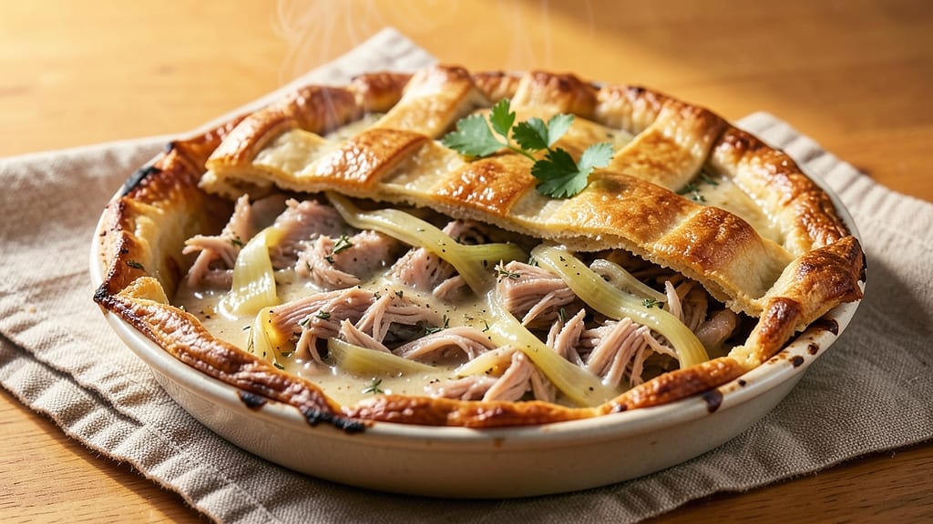 Pork and Leek Pie Recipe: Flaky Pastry Cradles Savory French Filling