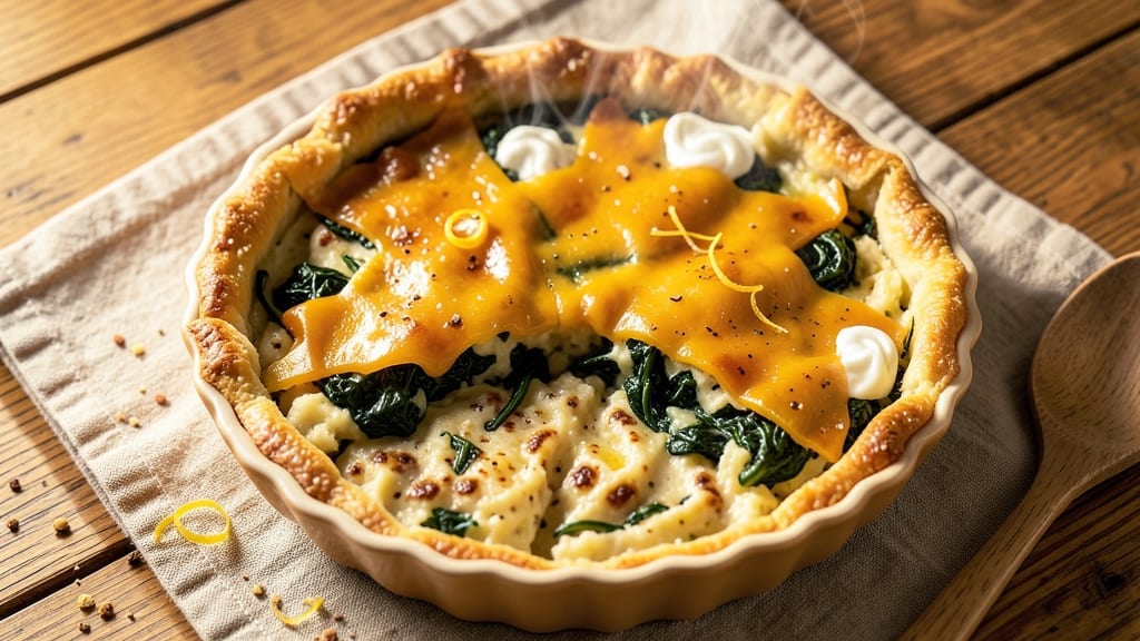 Potato and Spinach Pie Recipe: Savory Creamy Layers With Herbed Crust