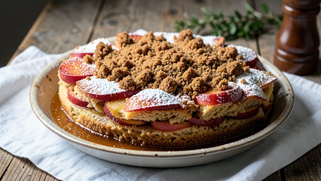 3-Ingredient Apple Pie Cake Recipe: Spiced Filling and Buttery Streusel Fusion
