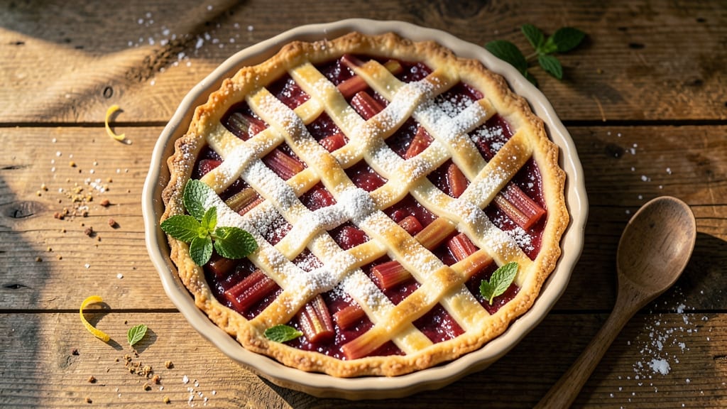 Amish Rhubarb Custard Pie Recipe: Rustic Crust Meets Tangy Vanilla Cream