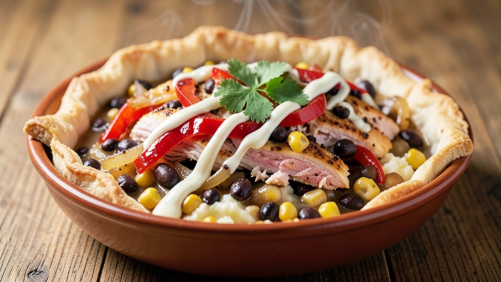 Southwestern Chicken Pot Pie Recipe: Smoky Chipotle and Cilantro Lattice Crust