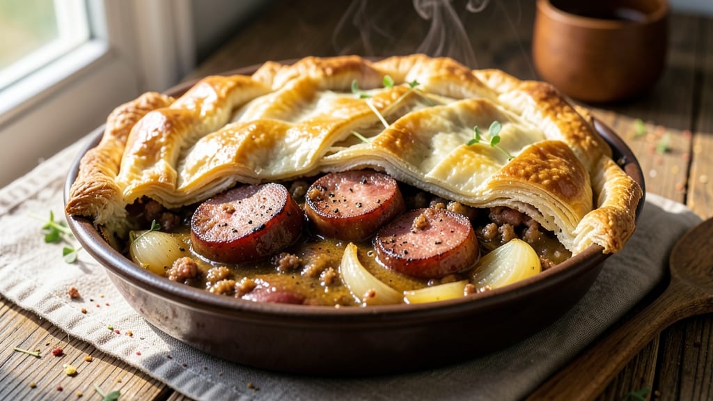 Sausage and Gravy Pot Pie Recipe: One-Pan Dinner With Flaky Crust and Rich Sauce