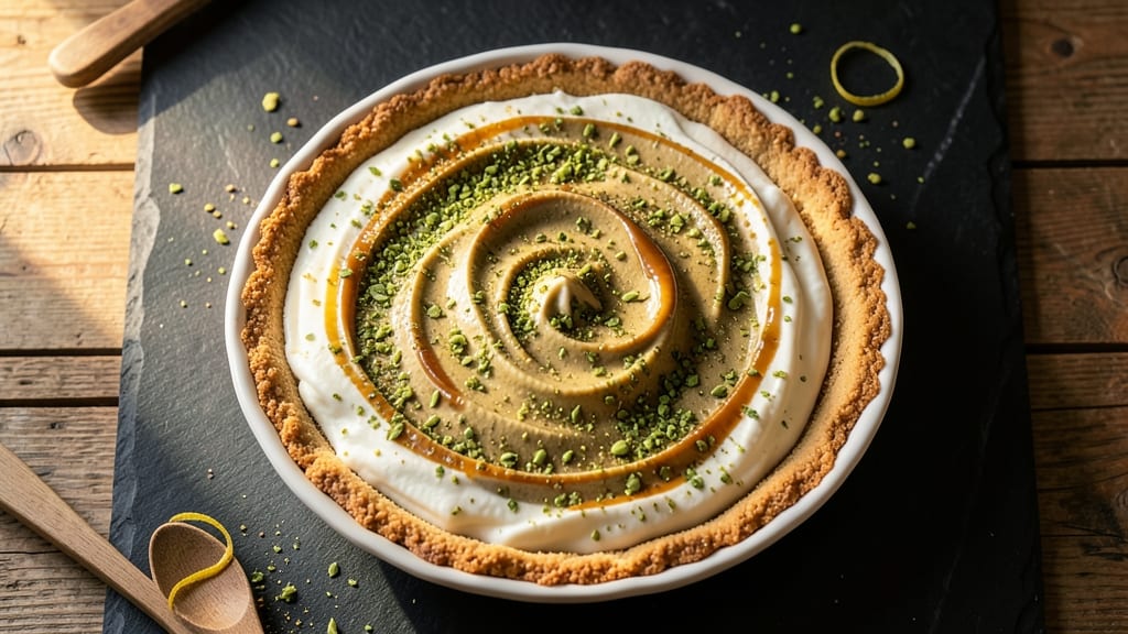Pistachio No-Bake Pie Recipe: Crunchy Clusters and Silky Vanilla Bliss
