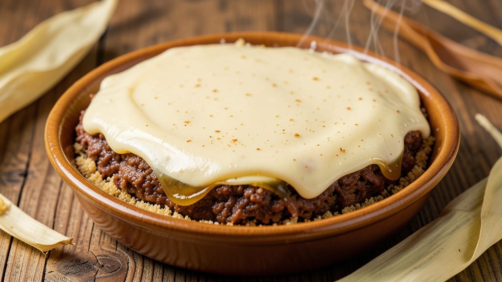 Rachel Cooks With Love Tamale Pie Recipe: Creamy Vanilla Custard with Crunchy Corn Topping
