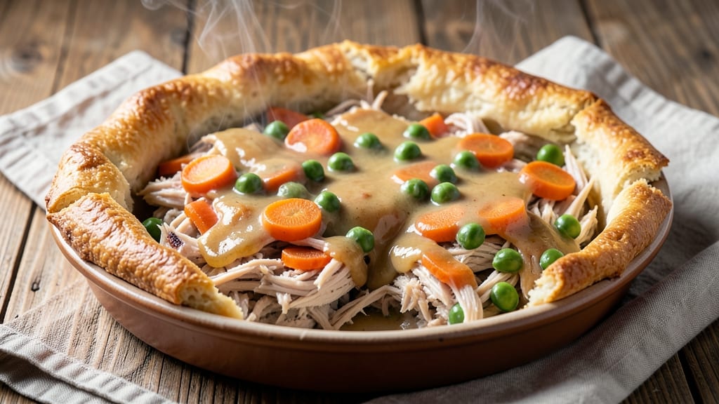 Turkey Pot Pie With Biscuit Crust Recipe: Savory Gravy and Flaky Layers in One Dish