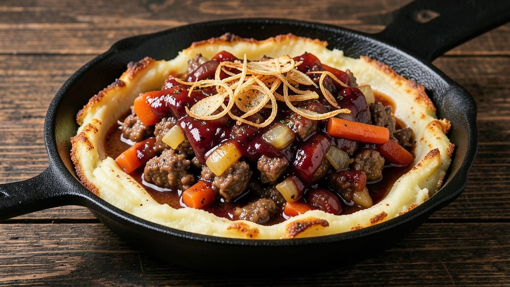 Shepherd's Pie Recipe Food and Wine: Wine-Infused Gravy and Mashed Potato Crust