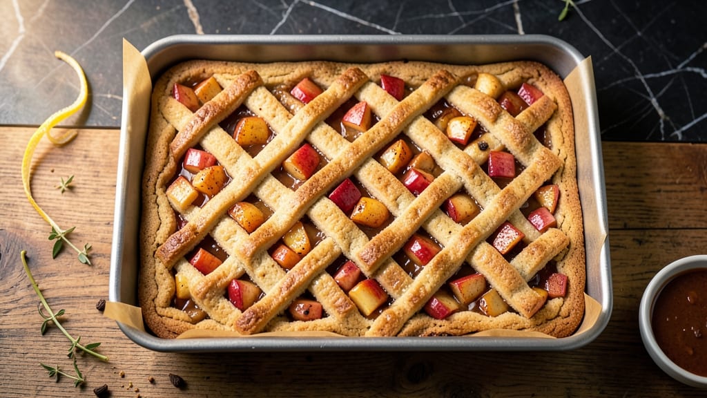 Apple Pie Cookie Bars Recipe: Caramelized Vanilla Clusters Over Spiced Filling