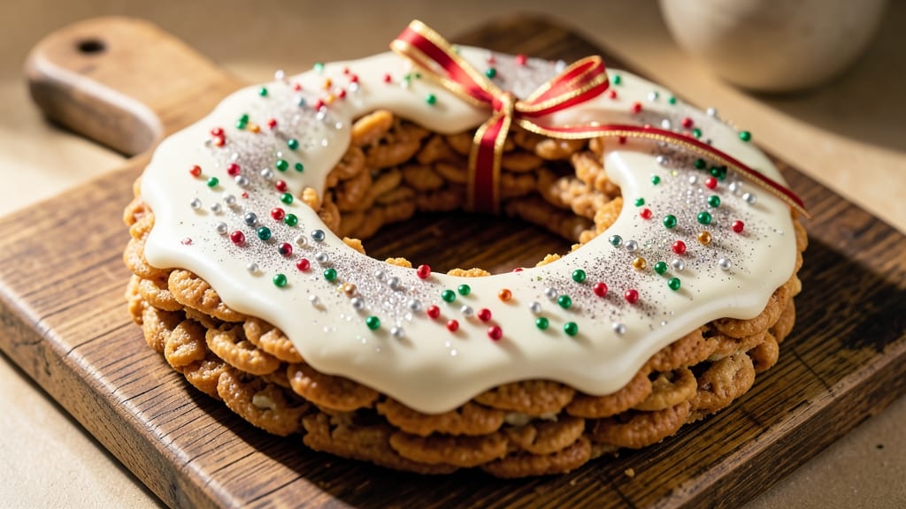 Rice Krispie Treat Wreath Recipe: Festive Holiday Centerpiece in 20 Minutes