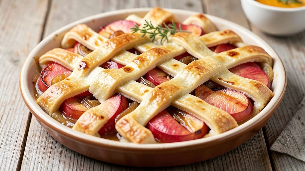 Apple Onion Pie Recipe: Savory-Sweet Lattice Crust With Caramelized Fillings