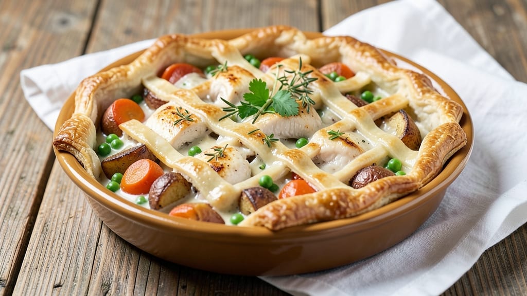 Chicken Pot Pie Recipe With White Wine: Herby Gravy and Flaky Top Crust Fusion