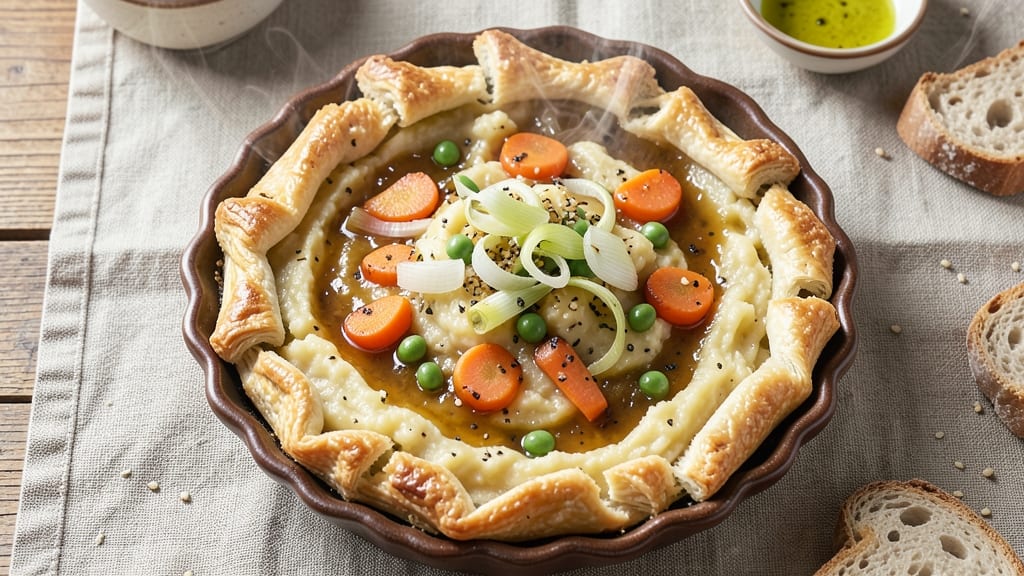 Potato Pot Pie Recipe Vegetarian: Crispy Lattice Crust Over Creamy Herb Filling