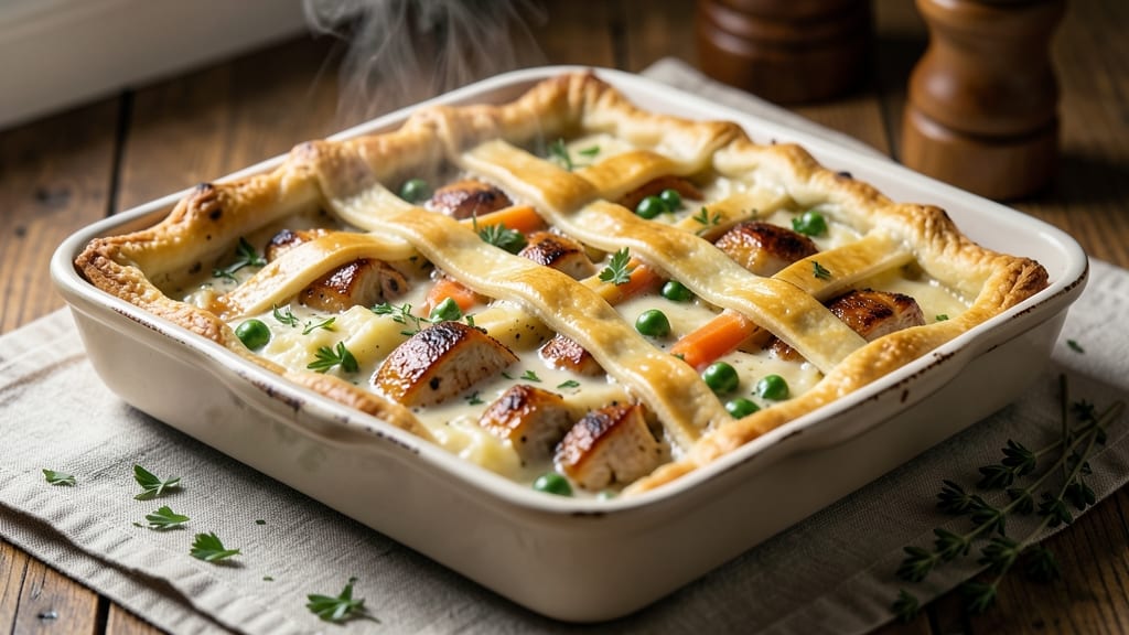 Bisquick Chicken Pot Pie Recipe: 9x13 Pan Shortcut to Crispy Gravy Perfection