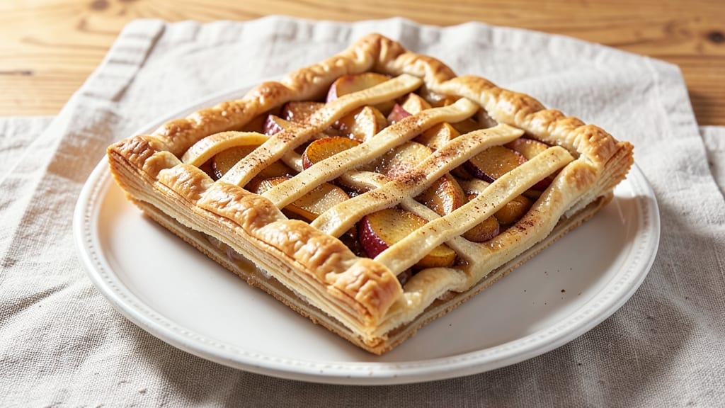 Rectangle Apple Pie Recipe: Crustless Spice-Caramelized Fruit Layers