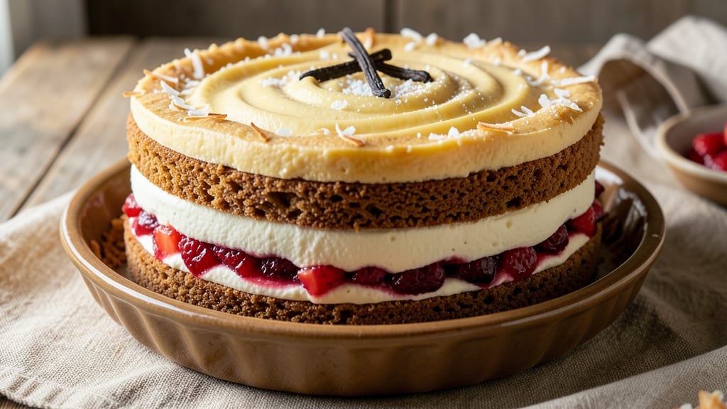 4 Layer Delight Pie Recipe: Vanilla Bean Swirls and Nutty Crunch Harmony