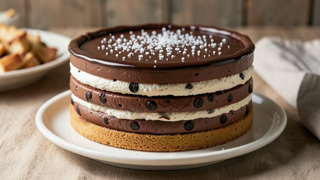 4 Layer Chocolate Pie Recipe: Decadent Fudge, Caramel, Praline, and Ganache Layers
