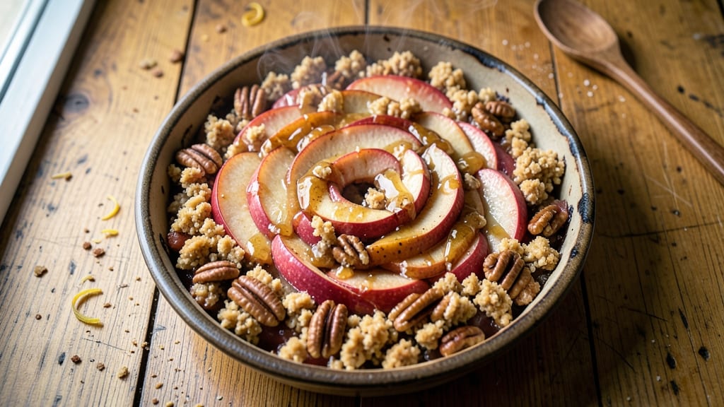 Apple Pecan Crumble Pie Recipe: Buttery Oat Topping Over Spiced Apple Filling