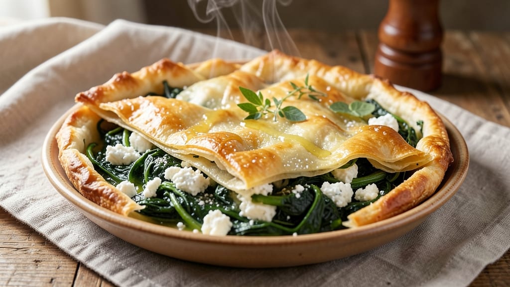 Albanian Spinach Pie Recipe: Flaky Phyllo Layers with Rich Egg-Laced Filling