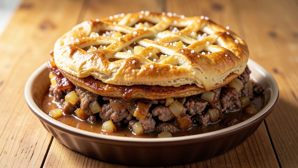 AGP Hamburger Pie Recipe: Savory Meat and Gravy Under Buttery Lattice Crust