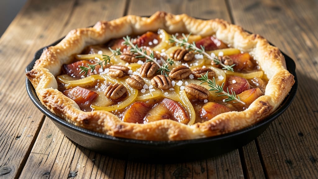 Savory Apple Pie Recipe: Spiced Filling and Herbed Gravy Fusion