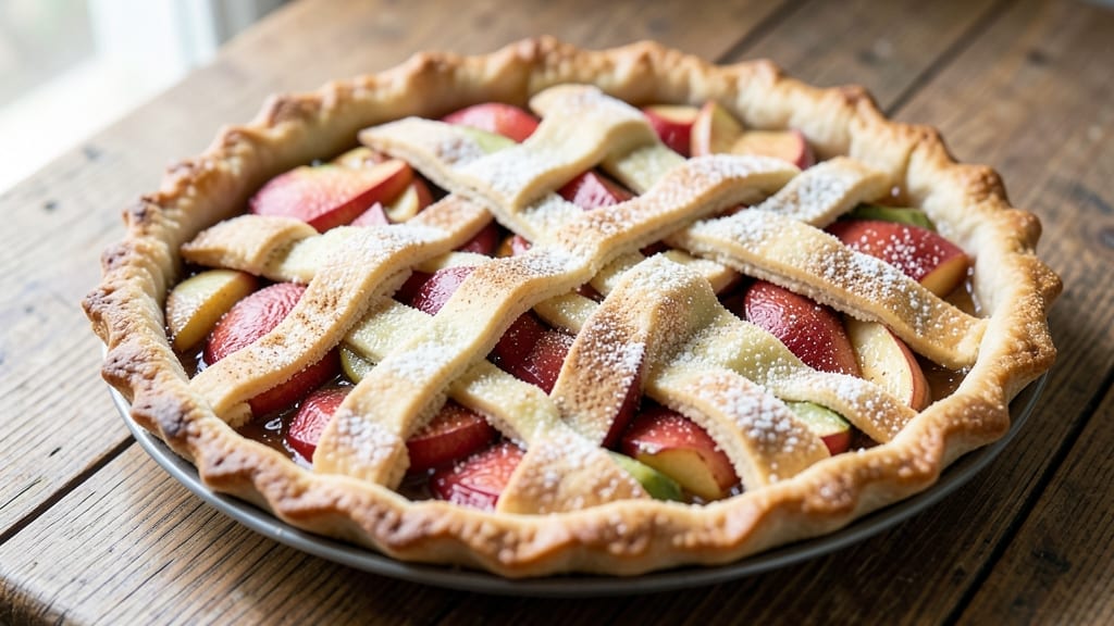 Quick And Easy Homemade Apple Pie Recipe: Crispy Lattice Top Over Spiced Filling